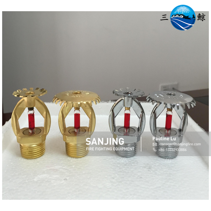 Diferentes tipos de sprinklers contra incêndio